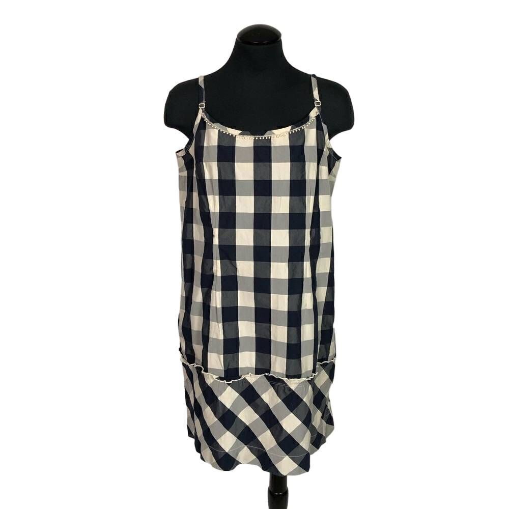Juicy Couture Blue Gingham Drop Waist Summer Dress - Women’s L